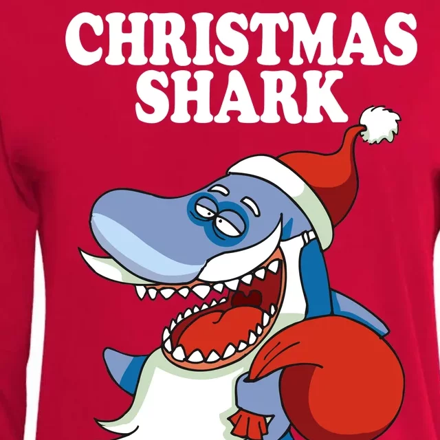 Christmas Santa Shark Do Do Do Womens Cotton Relaxed Long Sleeve T-Shirt