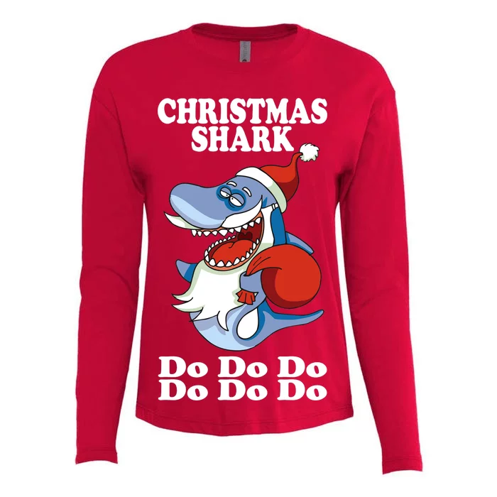 Christmas Santa Shark Do Do Do Womens Cotton Relaxed Long Sleeve T-Shirt