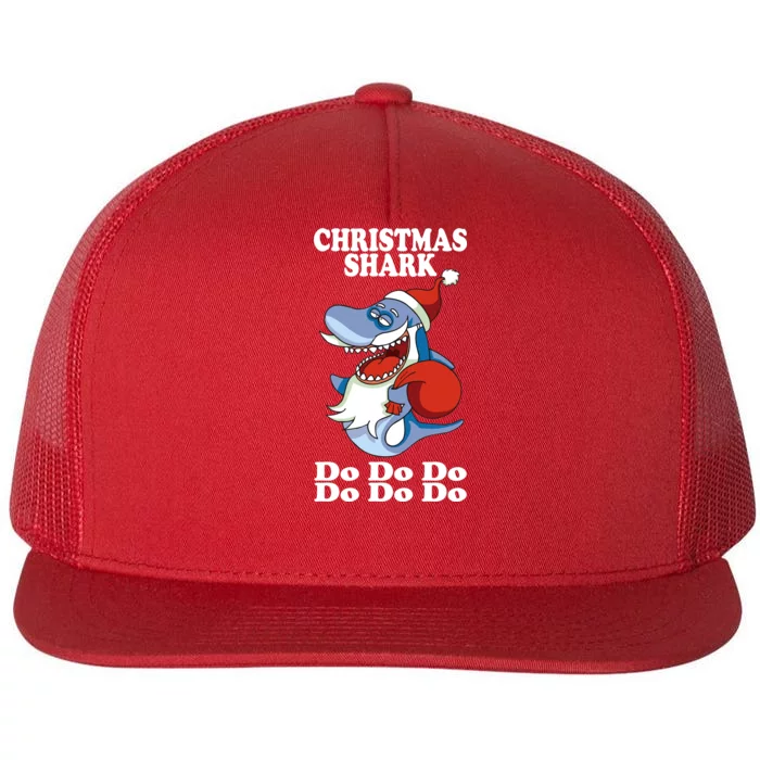 Christmas Santa Shark Do Do Do Flat Bill Trucker Hat