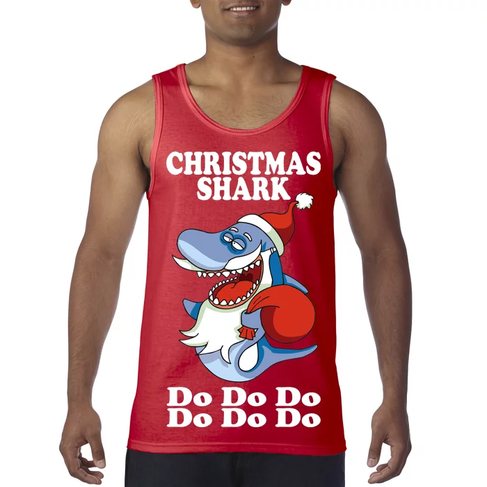 Christmas Santa Shark Do Do Do Tank Top