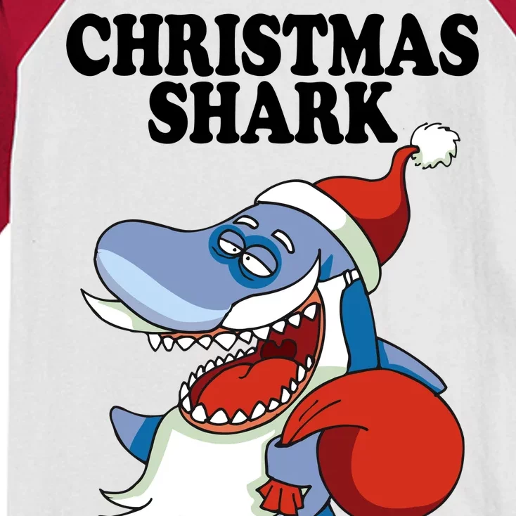 Christmas Santa Shark Do Do Do Kids Colorblock Raglan Jersey