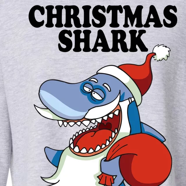 Christmas Santa Shark Do Do Do Cropped Pullover Crew