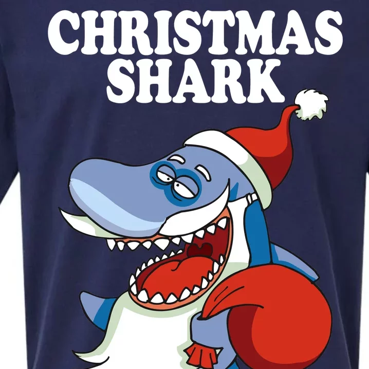 Christmas Santa Shark Do Do Do Sueded Cloud Jersey T-Shirt