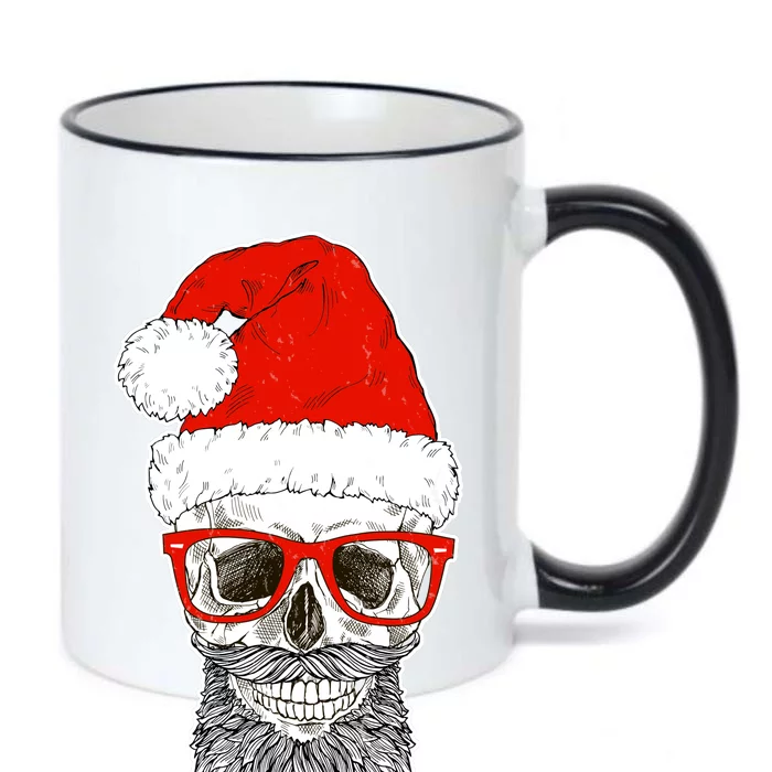 Christmas Santa Skull Black Color Changing Mug