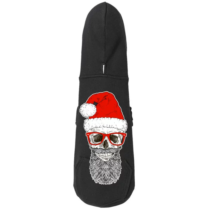 Christmas Santa Skull Doggie 3-End Fleece Hoodie