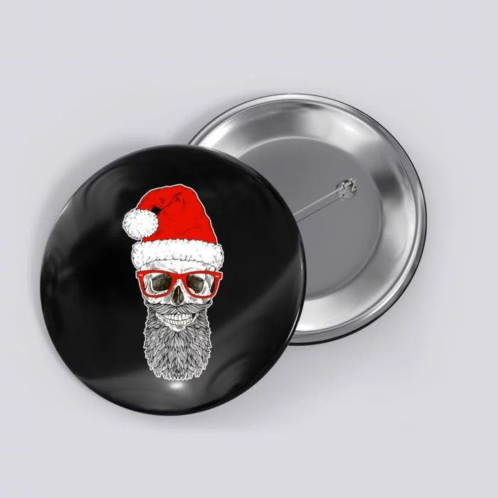 Christmas Santa Skull Button