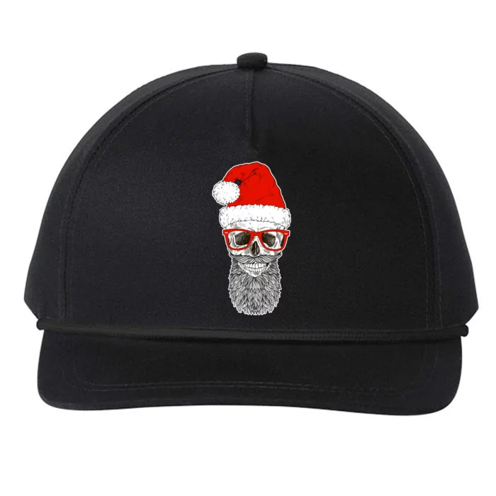 Christmas Santa Skull Snapback Five-Panel Rope Hat