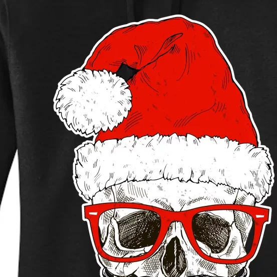 Christmas Santa Skull Women's Pullover Hoodie