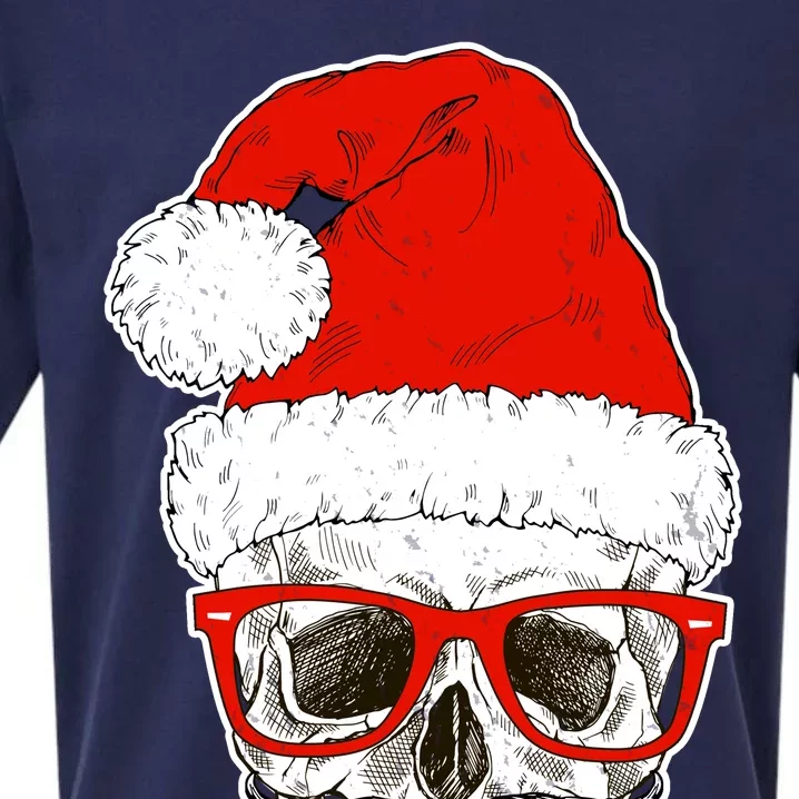 Christmas Santa Skull Sueded Cloud Jersey T-Shirt