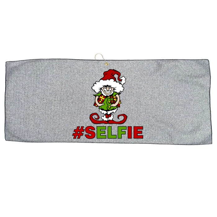 Christmas #Selfie Elf Large Microfiber Waffle Golf Towel