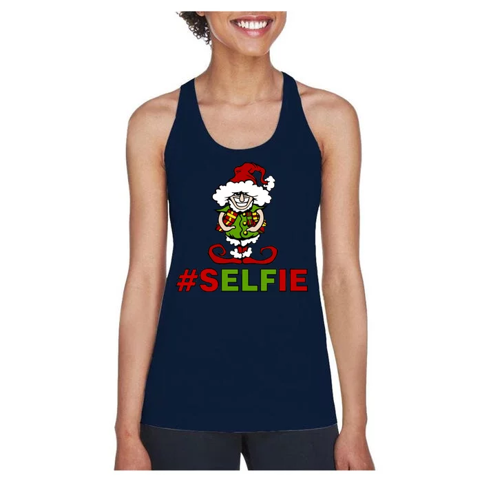 Christmas #Selfie Elf Women's Racerback Tank