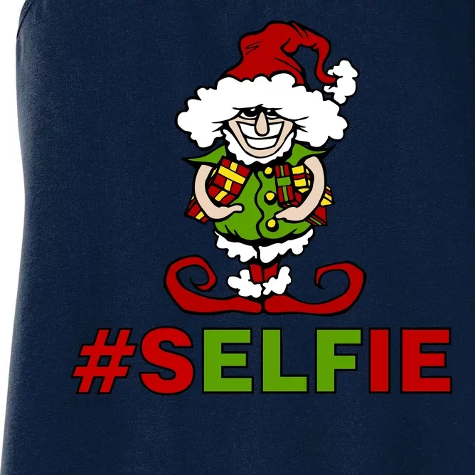 Christmas #Selfie Elf Women's Racerback Tank