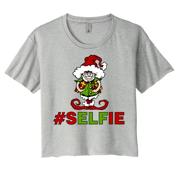 Christmas #Selfie Elf Women's Crop Top Tee