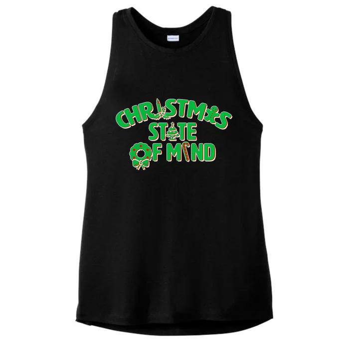 Christmas State of Mind Ladies Tri-Blend Wicking Tank