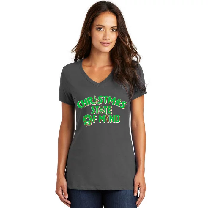 Christmas State of Mind Women's V-Neck T-Shirt