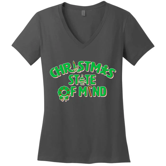 Christmas State of Mind Women's V-Neck T-Shirt