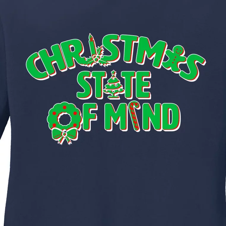 Christmas State of Mind Ladies Long Sleeve Shirt