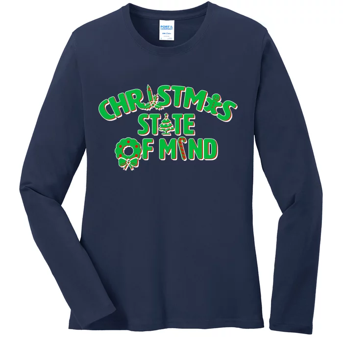 Christmas State of Mind Ladies Long Sleeve Shirt