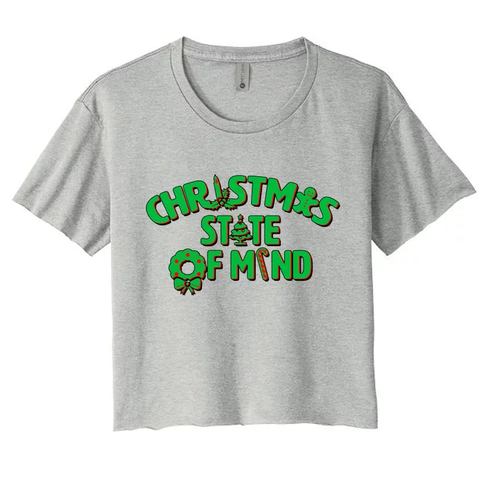 Christmas State of Mind Women's Crop Top Tee