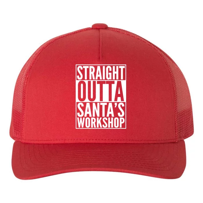 Christmas Straight Outta Santa's Workshop Yupoong Adult 5-Panel Trucker Hat