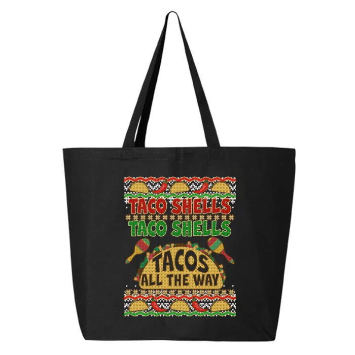 Christmas Tacos All The Way Ugly Sweater 25L Jumbo Tote