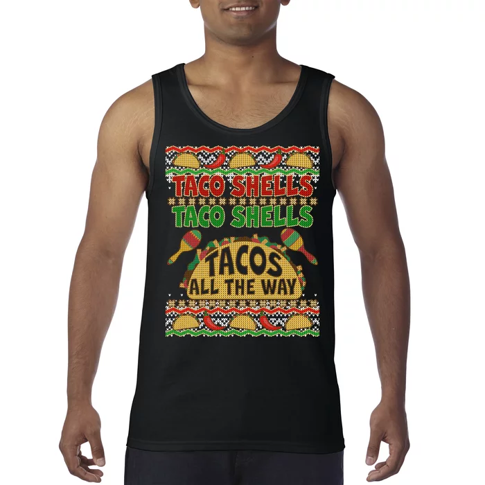 Christmas Tacos All The Way Ugly Sweater Tank Top