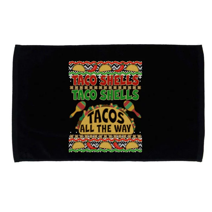 Christmas Tacos All The Way Ugly Sweater Microfiber Hand Towel