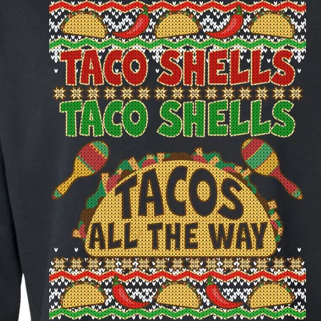 Christmas Tacos All The Way Ugly Sweater Cropped Pullover Crew