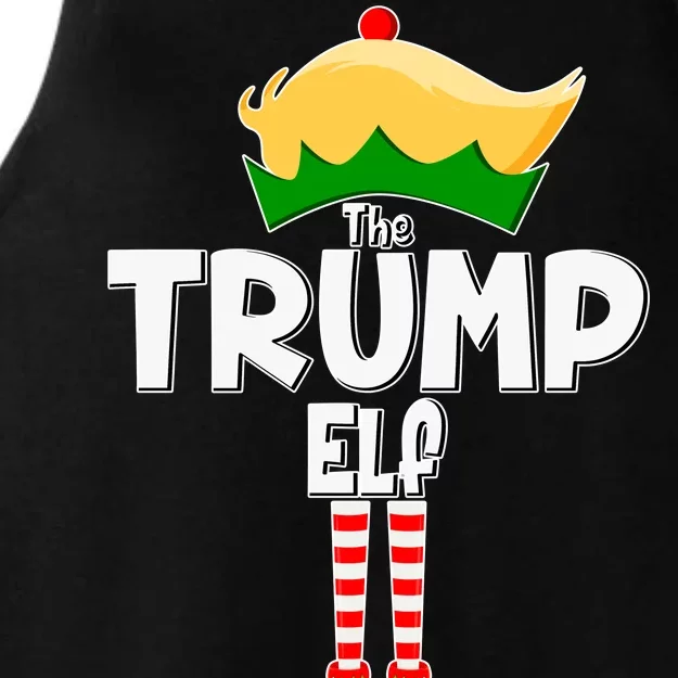 Christmas The Trump Elf  Funny Ladies Tri-Blend Wicking Tank