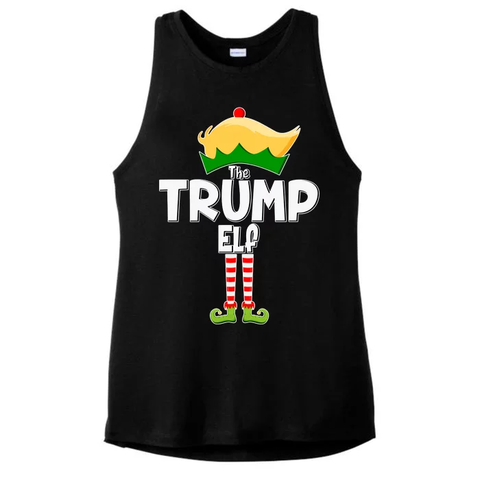 Christmas The Trump Elf  Funny Ladies Tri-Blend Wicking Tank