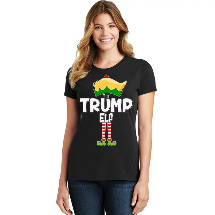 Christmas The Trump Elf  Funny Women's T-Shirt