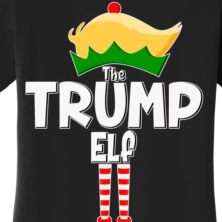 Christmas The Trump Elf  Funny Women's T-Shirt