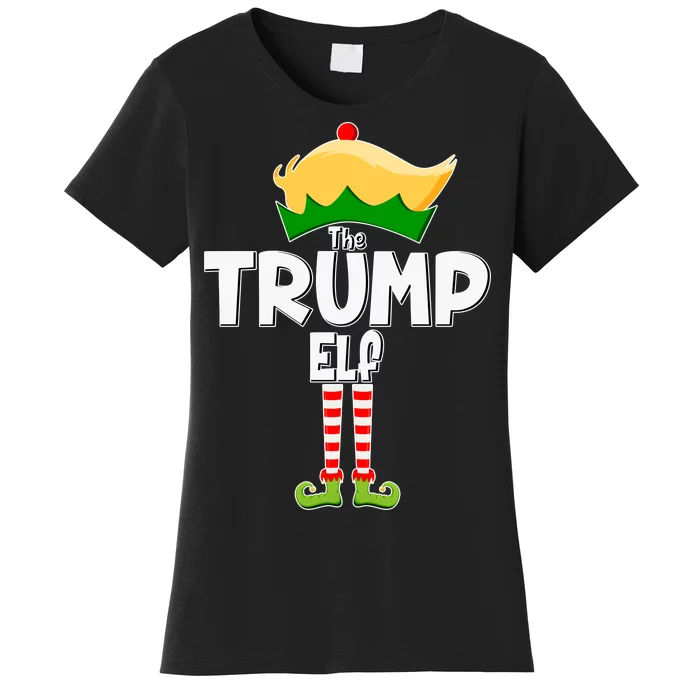 Christmas The Trump Elf  Funny Women's T-Shirt