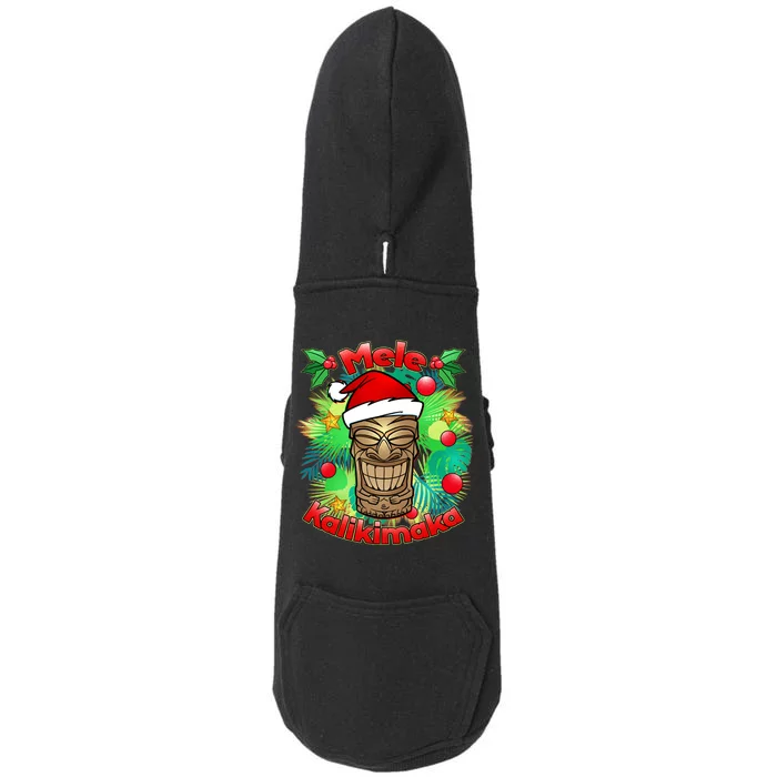 Christmas Tiki Mele Kalikimaka Doggie 3-End Fleece Hoodie