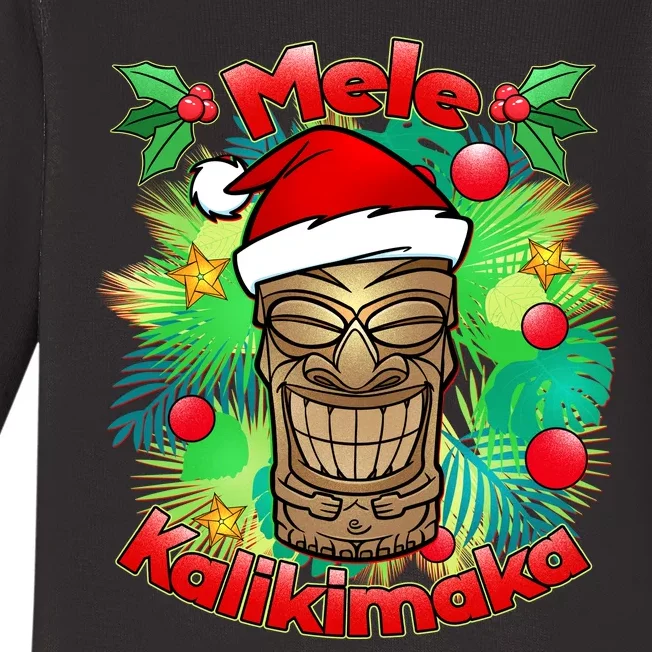 Christmas Tiki Mele Kalikimaka Baby Long Sleeve Bodysuit