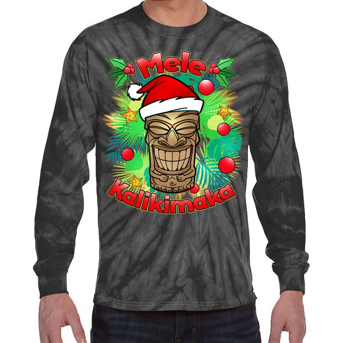 Christmas Tiki Mele Kalikimaka Tie-Dye Long Sleeve Shirt