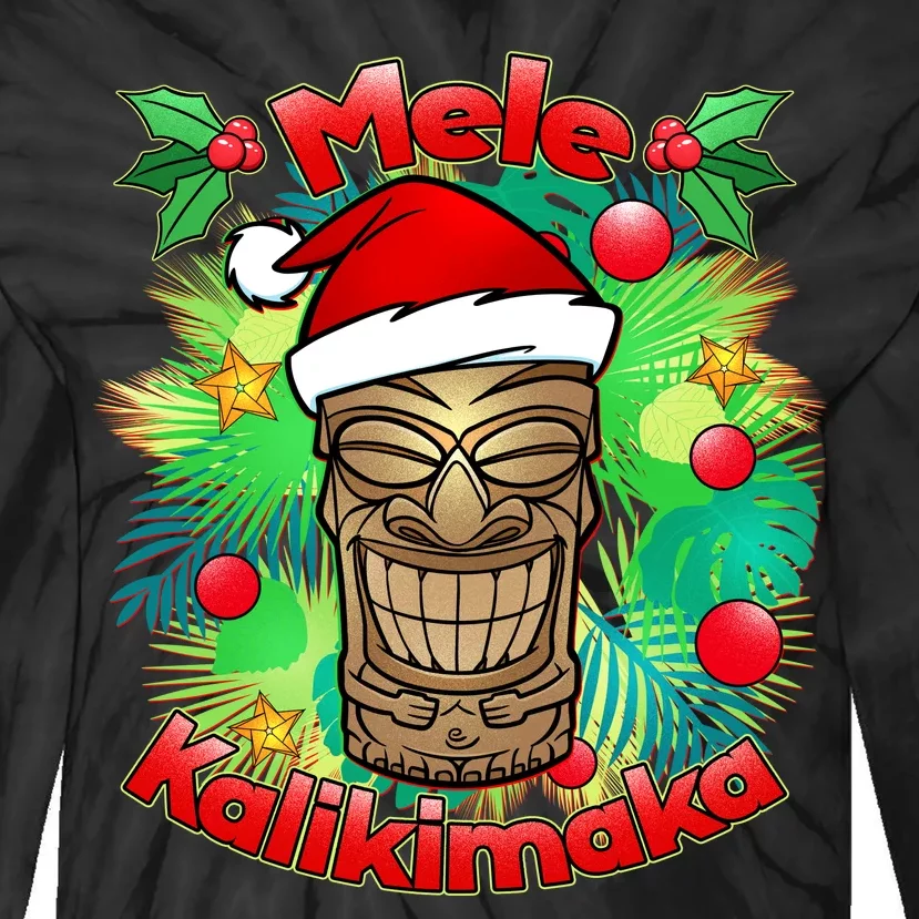 Christmas Tiki Mele Kalikimaka Tie-Dye Long Sleeve Shirt