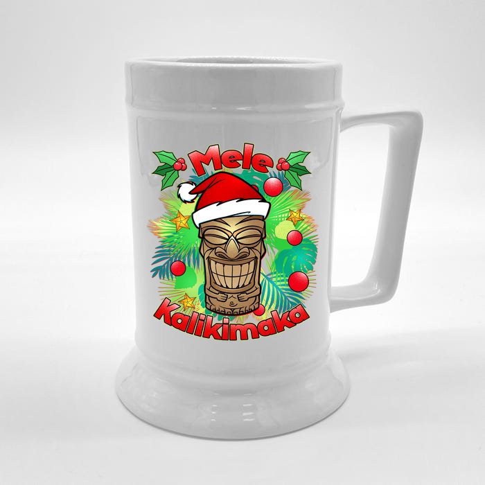 Christmas Tiki Mele Kalikimaka Front & Back Beer Stein