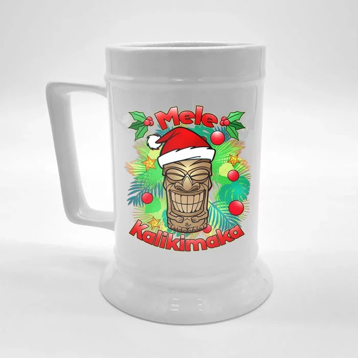 Christmas Tiki Mele Kalikimaka Front & Back Beer Stein