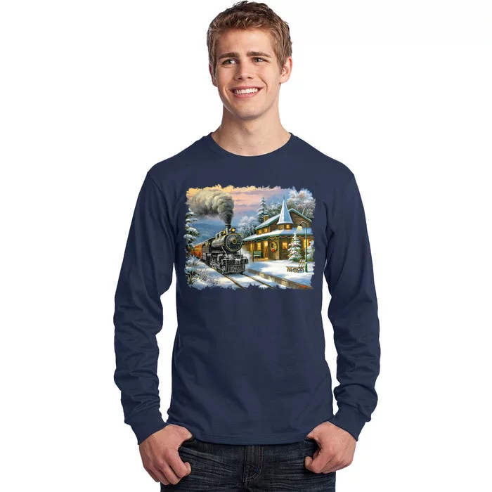 Christmas Train Tall Long Sleeve T-Shirt