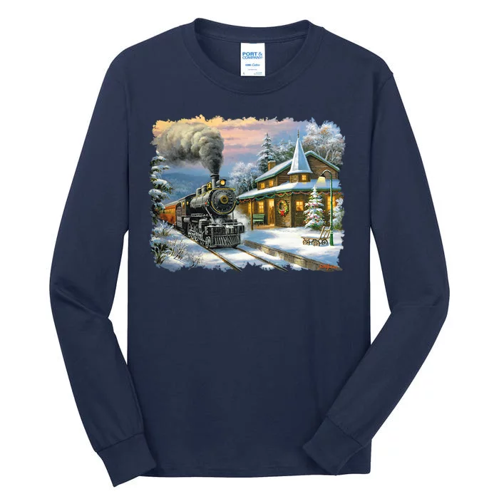 Christmas Train Tall Long Sleeve T-Shirt