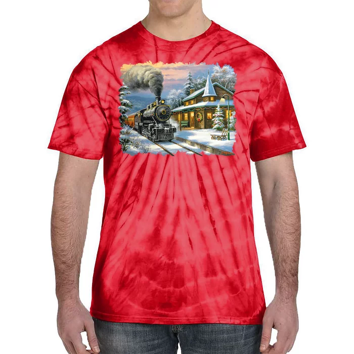 Christmas Train Tie-Dye T-Shirt