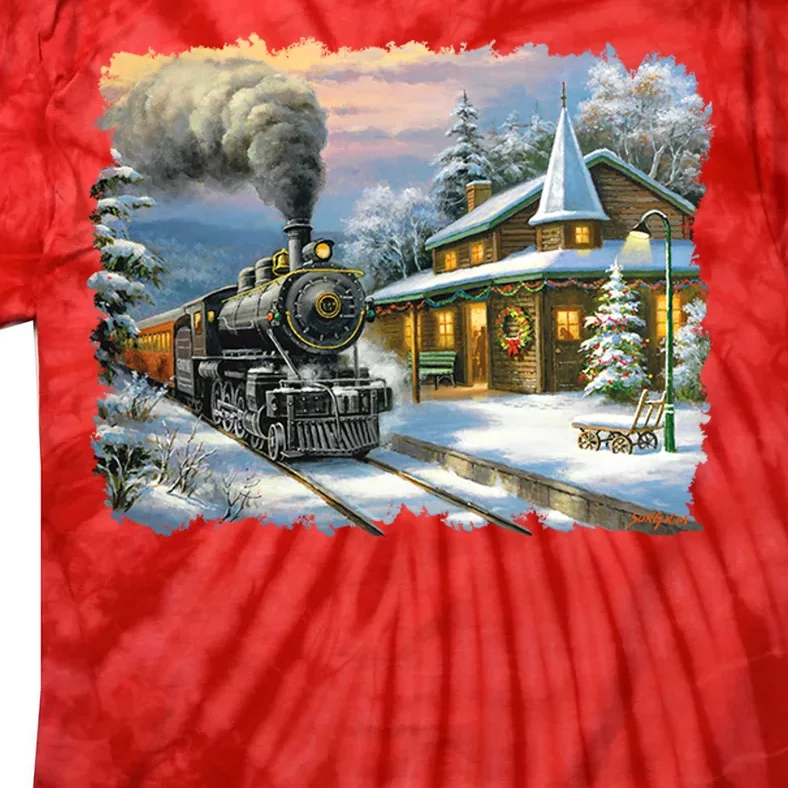 Christmas Train Tie-Dye T-Shirt