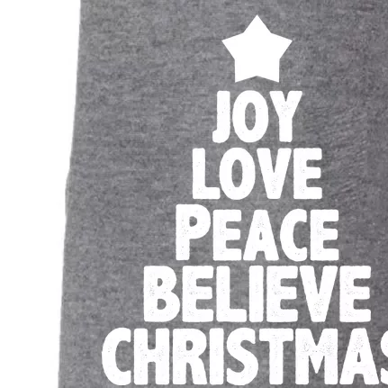 Christmas Tree Joy Love Peace Believe Doggie 3-End Fleece Hoodie