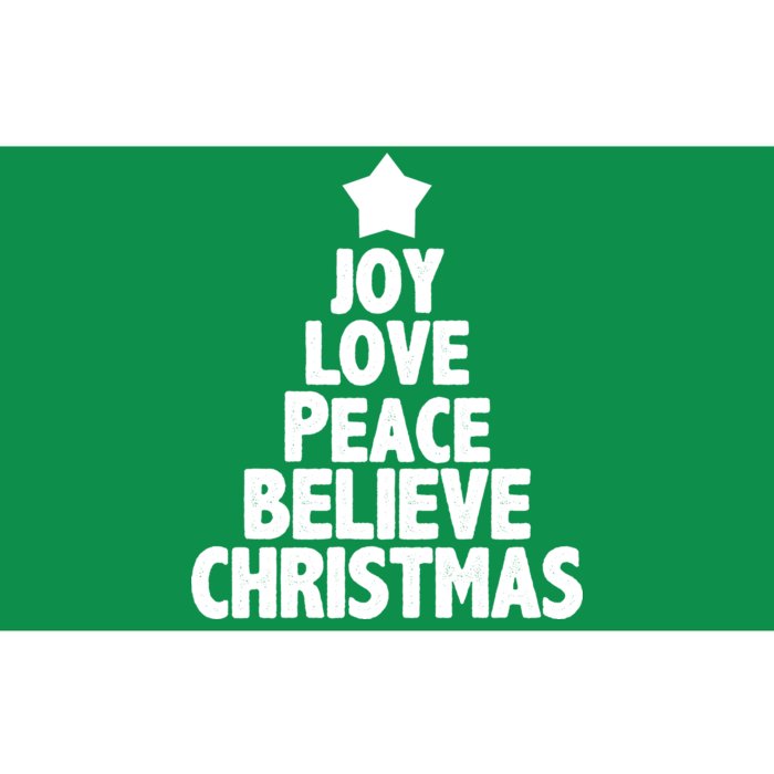 Christmas Tree Joy Love Peace Believe Bumper Sticker