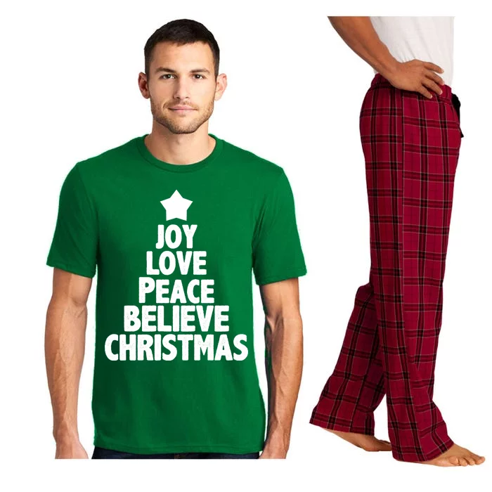 Christmas Tree Joy Love Peace Believe Pajama Set