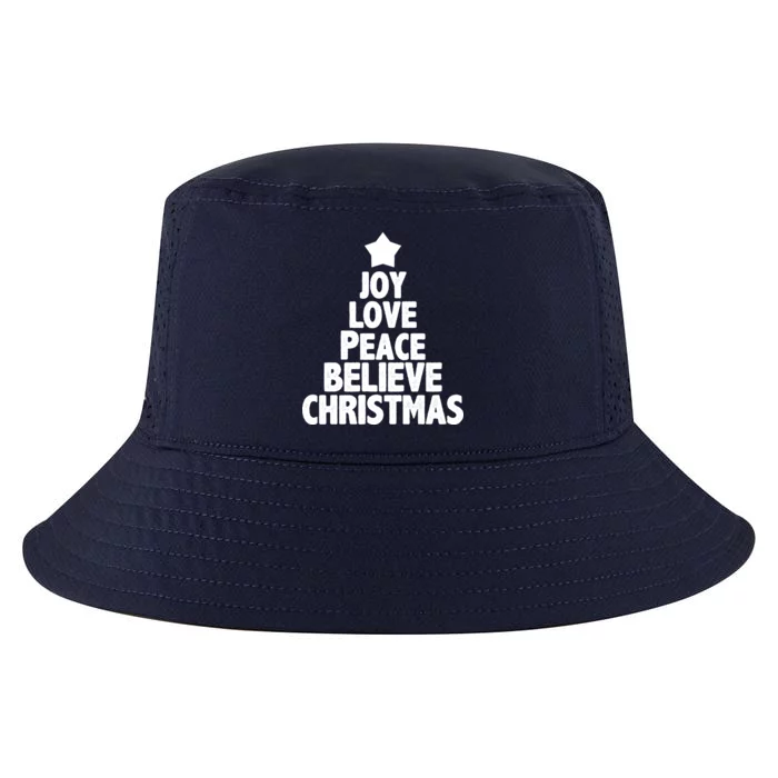 Christmas Tree Joy Love Peace Believe Cool Comfort Performance Bucket Hat