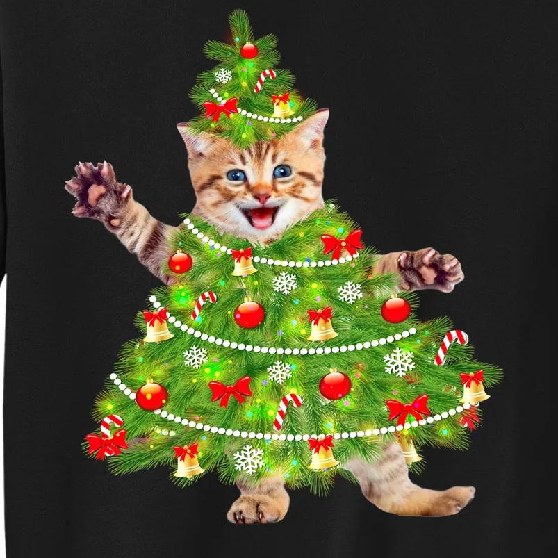 Christmas Tree Kitten Tall Sweatshirt