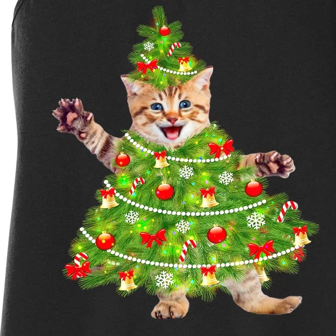 Christmas Tree Kitten Women's Racerback Tank