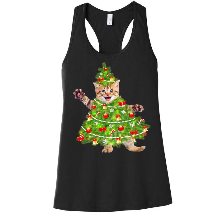 Christmas Tree Kitten Women's Racerback Tank